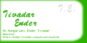 tivadar ender business card